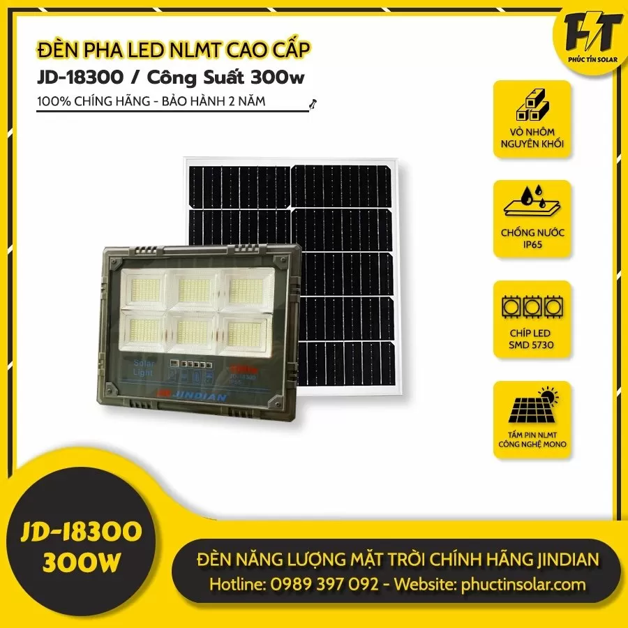 Đèn năng lượng mặt trời 300W JD-18300
