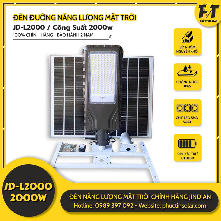 Đèn đường năng lượng mặt trời 2000w JD-L2000